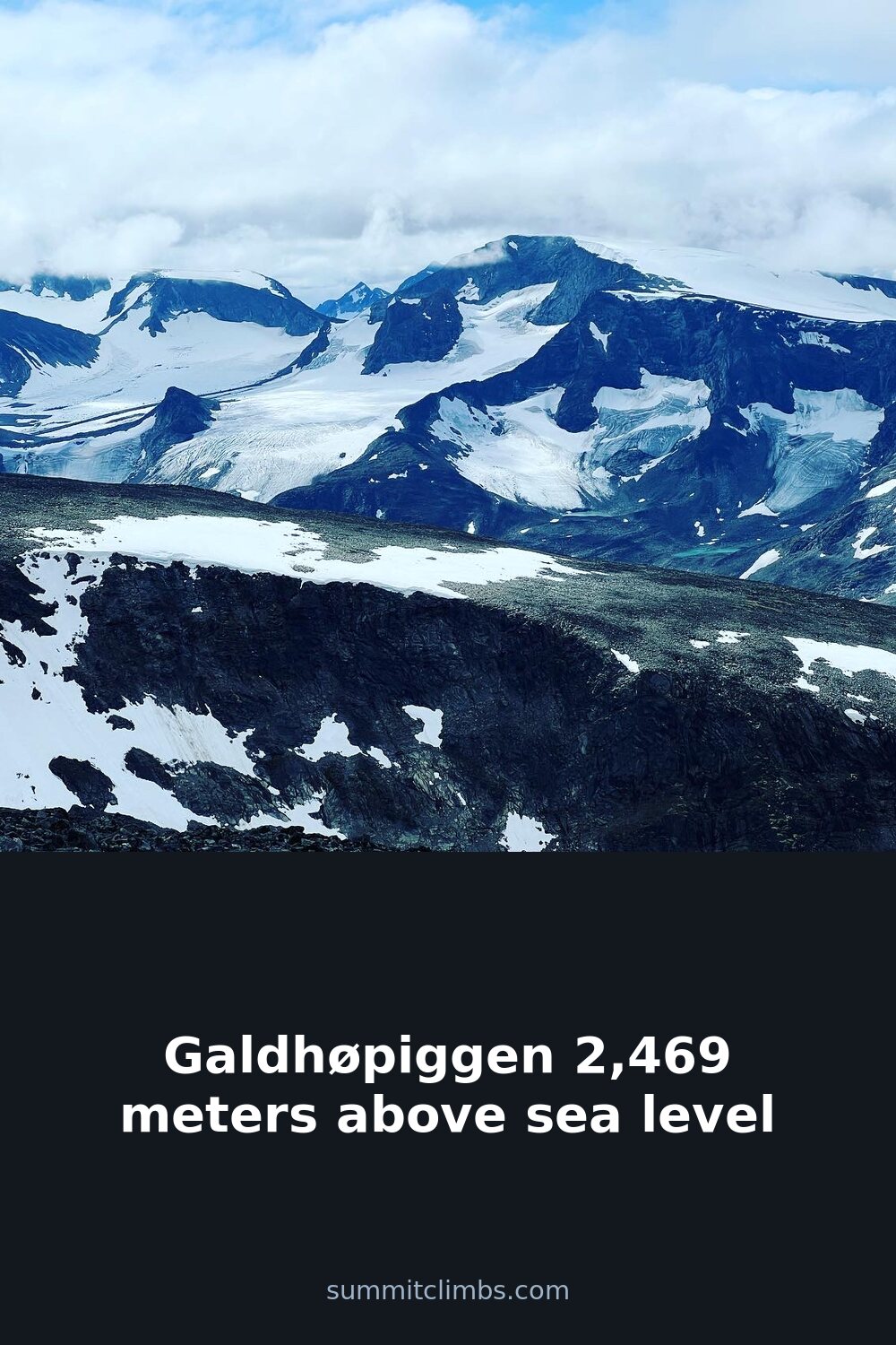 Galdhøpiggen 2,469 meters above sea level